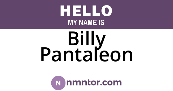 Billy Pantaleon
