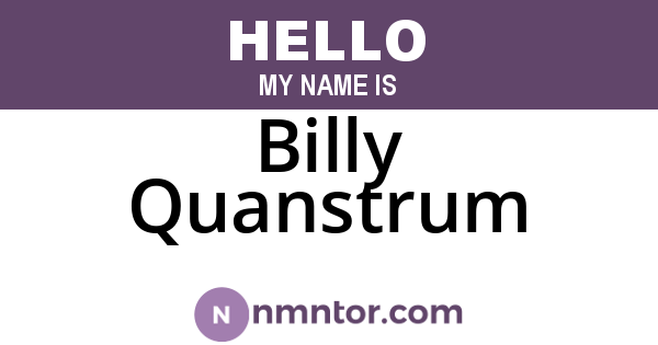 Billy Quanstrum