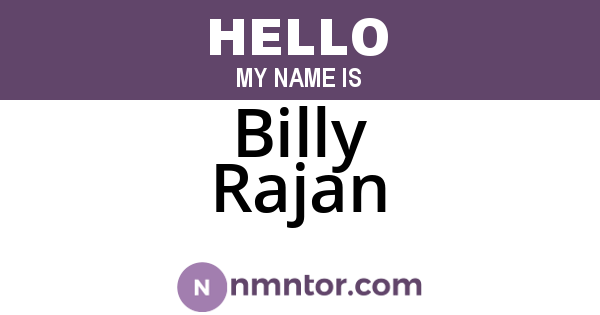 Billy Rajan
