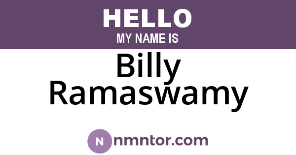 Billy Ramaswamy