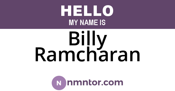 Billy Ramcharan