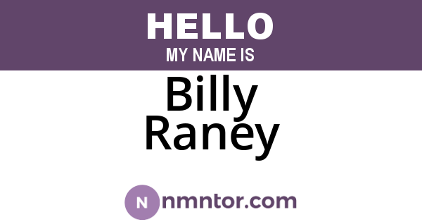 Billy Raney