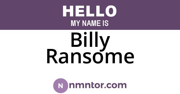 Billy Ransome