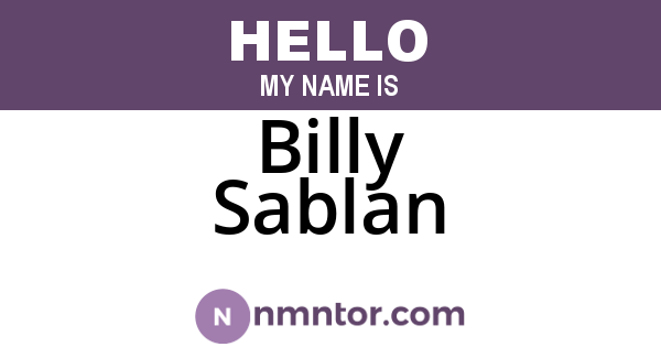 Billy Sablan