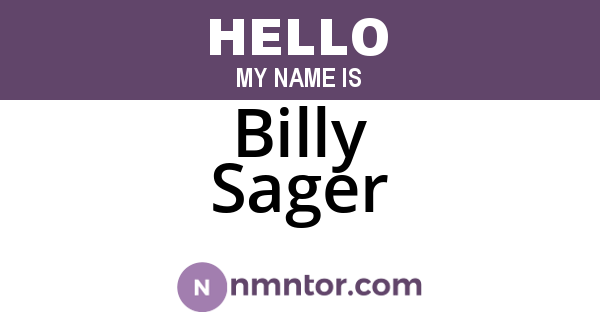 Billy Sager