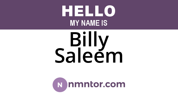Billy Saleem