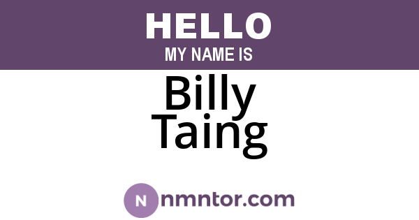 Billy Taing