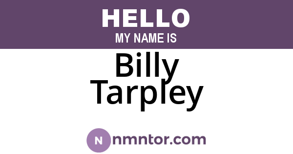 Billy Tarpley