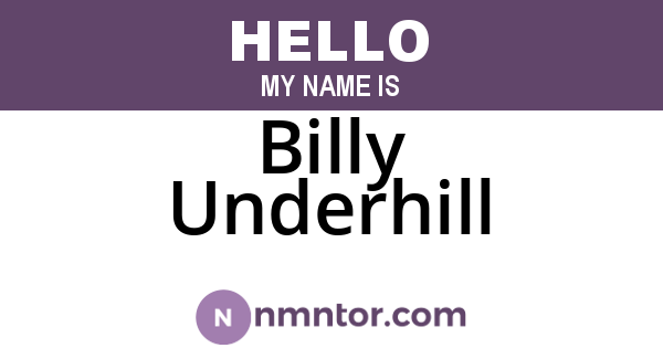 Billy Underhill