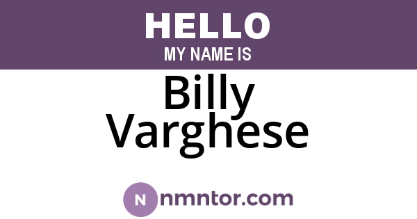Billy Varghese