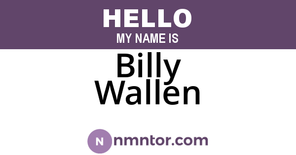 Billy Wallen
