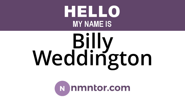 Billy Weddington
