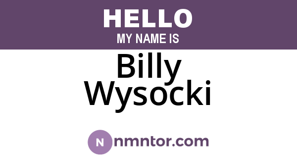 Billy Wysocki