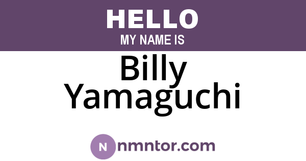 Billy Yamaguchi
