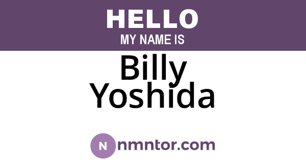 Billy Yoshida