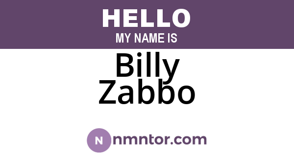 Billy Zabbo