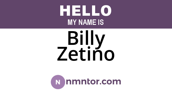 Billy Zetino