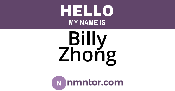 Billy Zhong