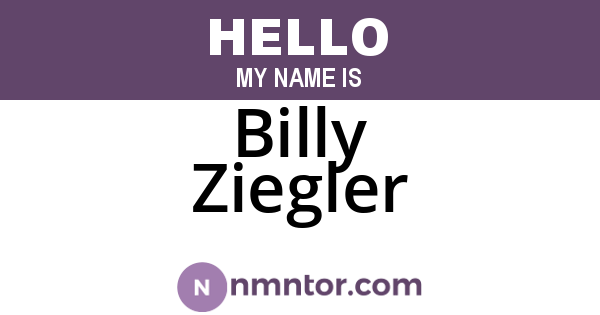 Billy Ziegler
