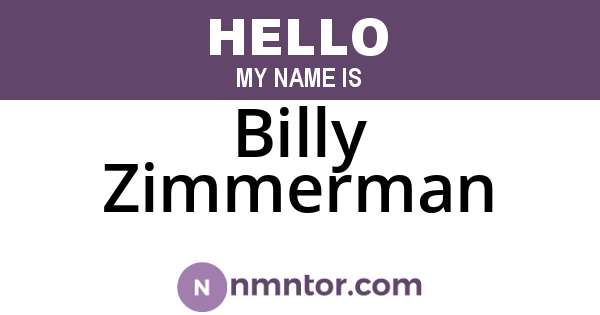 Billy Zimmerman