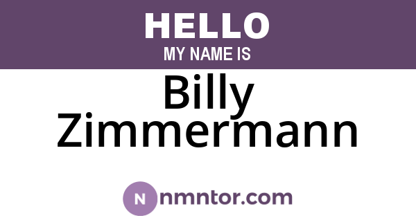 Billy Zimmermann