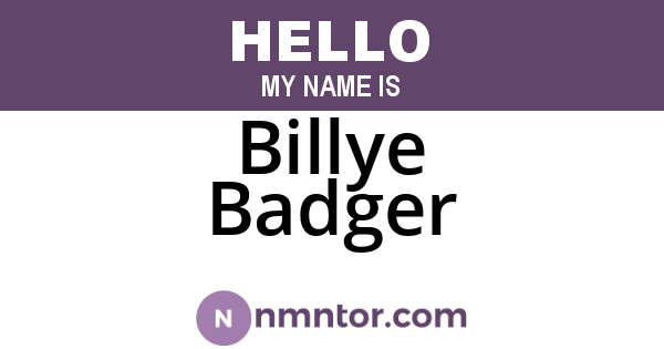 Billye Badger