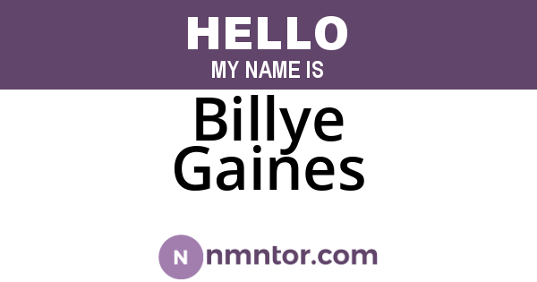 Billye Gaines