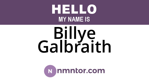 Billye Galbraith