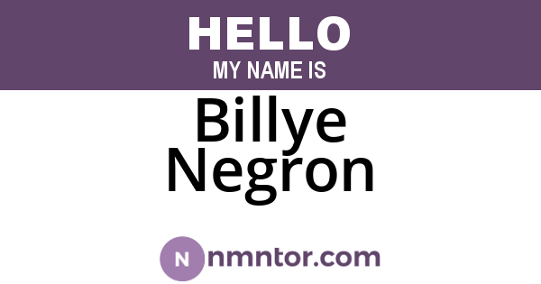 Billye Negron
