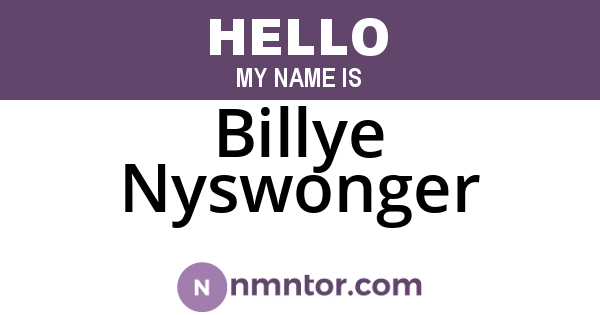 Billye Nyswonger