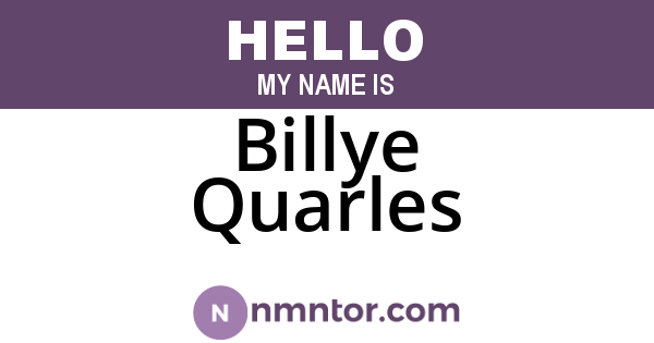 Billye Quarles