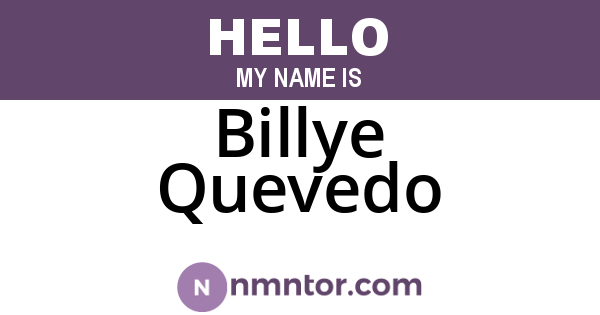 Billye Quevedo