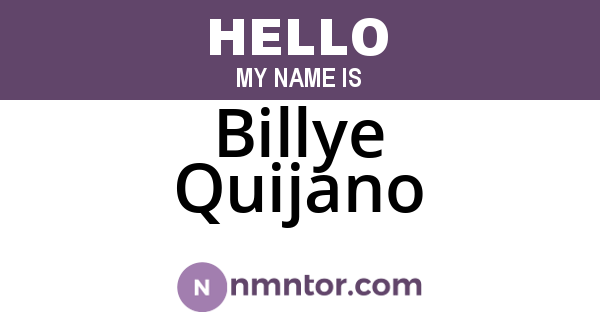Billye Quijano