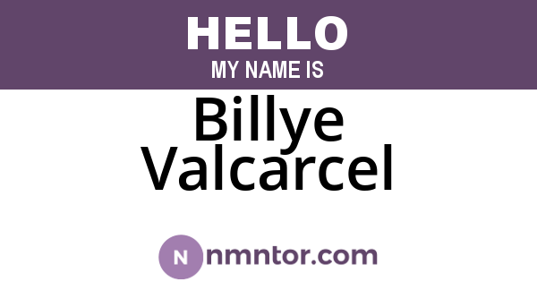 Billye Valcarcel