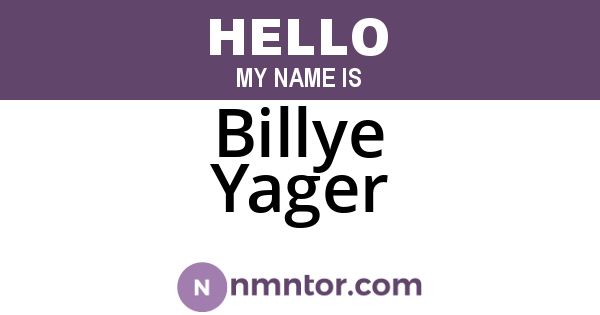 Billye Yager