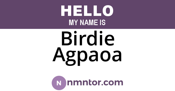 Birdie Agpaoa