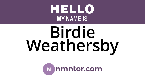 Birdie Weathersby