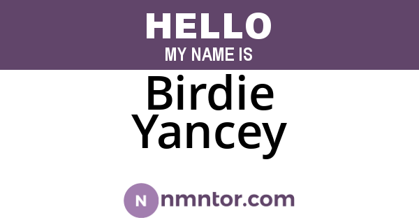 Birdie Yancey