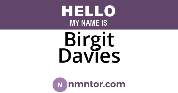 Birgit Davies