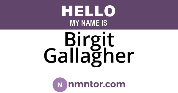 Birgit Gallagher