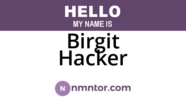 Birgit Hacker