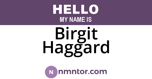Birgit Haggard