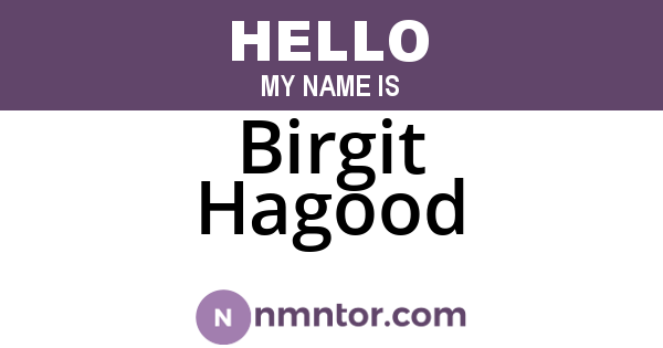 Birgit Hagood