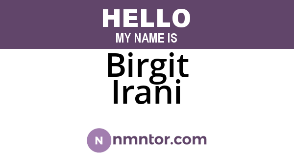 Birgit Irani
