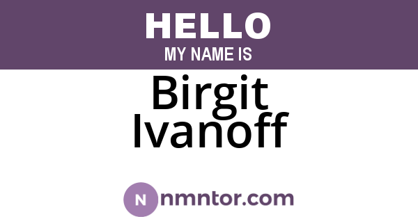 Birgit Ivanoff