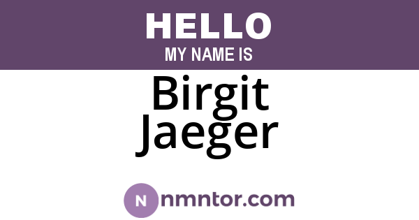 Birgit Jaeger