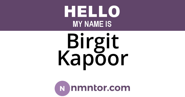 Birgit Kapoor