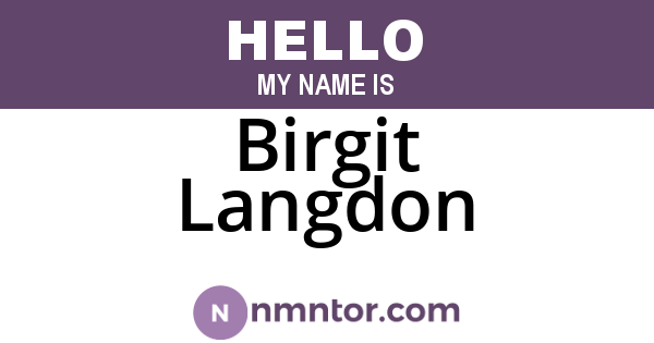 Birgit Langdon