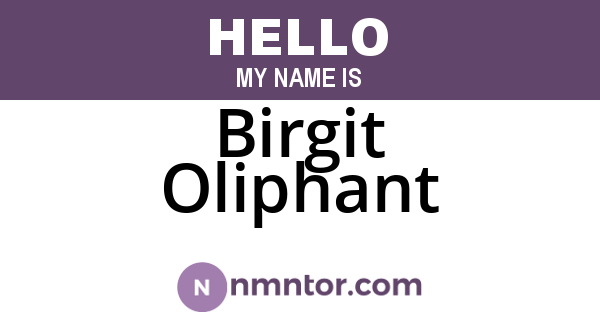 Birgit Oliphant