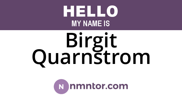 Birgit Quarnstrom